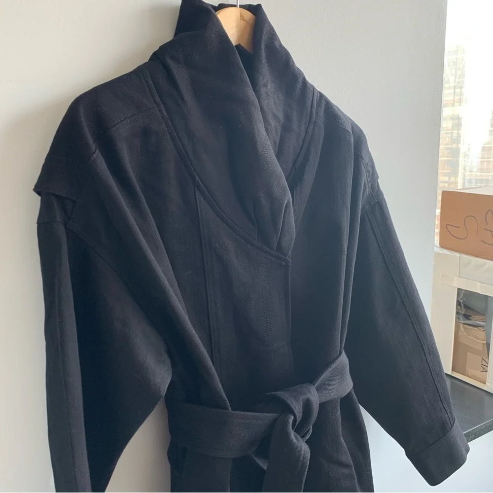 ba&sh Belted 100% Cotton Lost Jacket Size M - Picture 11 of 16